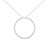Haus Of Brilliance .925 Sterling Silver 4 Cttw Prong Set, Round-cut Diamond Open Circle Hoop 18" Pendant Necklace In White