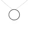 Haus Of Brilliance .925 Sterling Silver 4.0 Cttw Black Diamond Open Hoop Circle Pendant Necklace In White