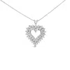 Haus Of Brilliance 925 Sterling Silver 4.0 Cttw Diamond Two Row Open Heart 18" Pendant Necklace In White