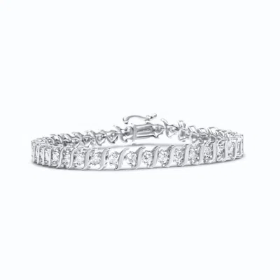 Haus Of Brilliance .925 Sterling Silver 4.00 Cttw Round-cut Diamond "s"-link Tennis Bracelet (i-j Color, I3 Clarity)