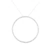 Haus Of Brilliance .925 Sterling Silver 5.0 Cttw Prong Set Round-cut Diamond Open Circle Hoop 18" Pendant Necklace In White