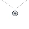Haus Of Brilliance .925 Sterling Silver 5/8 Cttw Blue Diamond Mirror Plate With Heart And Diamond Halo 18" Pendant Neck In White