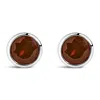 Haus Of Brilliance .925 Sterling Silver 6mm Bezel Set Created Red Garnet Solitaire Stud Earrings In Brown