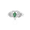 HAUS OF BRILLIANCE HAUS OF BRILLIANCE .925 STERLING SILVER 6X4MM PEAR EMERALD GEMSTONE WITH DIAMOND ACCENT HEART PROMIS