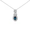 Haus Of Brilliance .925 Sterling Silver 6x4mm Pear Sapphire And Diamond Accent Infinity Drop 18" Pendant Necklace In White