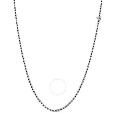 Haus Of Brilliance .925 Sterling Silver 7.0 Carat Alternating White And Black Diamond Tennis Necklac