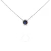 Haus Of Brilliance .925 Sterling Silver 7mm Bezel Set Created Blue Sapphire Pendant Necklace - 18" I In White