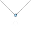Haus Of Brilliance .925 Sterling Silver 7mm Bezel Set Created Blue Topaz Pendant Necklace - 18" Inch In White