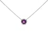 Haus Of Brilliance .925 Sterling Silver 7mm Bezel Set Created Blue Topaz Pendant Necklace In Purple