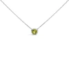 Haus Of Brilliance .925 Sterling Silver 7mm Bezel Set Created Gemstone Pendant Necklace In Green