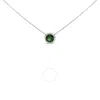 Haus Of Brilliance .925 Sterling Silver 7mm Bezel Set Created Green Emerald Pendant Necklace - 18" I In White