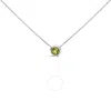Haus Of Brilliance .925 Sterling Silver 7mm Bezel Set Created Green Peridot Pendant Necklace - 18" I In White