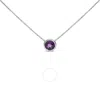 Haus Of Brilliance .925 Sterling Silver 7mm Bezel Set Created Purple Amethyst Pendant Necklace - 18" In White