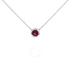 Haus Of Brilliance .925 Sterling Silver 7mm Bezel Set Created Red Ruby Pendant Necklace - 18" Inches In White
