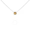 Haus Of Brilliance .925 Sterling Silver 7mm Bezel Set Created Yellow Citrine Pendant Necklace - 18"  In White