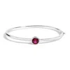 Haus Of Brilliance .925 Sterling Silver 7x7mm Created Red Ruby Solitaire Bangle Bracelet In White