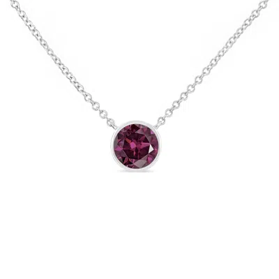 Haus Of Brilliance .925 Sterling Silver Bezel Set 3.5mm Created Gemstone Solitaire 18" Pendant Necklace