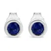 Haus Of Brilliance .925 Sterling Silver Bezel Set 3.5mm Created Gemstone Solitaire Stud Earrings