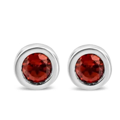 Haus Of Brilliance .925 Sterling Silver Bezel Set 3.5mm Created Gemstone Solitaire Stud Earrings In Multi