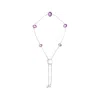 Haus Of Brilliance .925 Sterling Silver Bezel Set Purple Amethyst 5 Station Adjustable Bolo Bracelet In White