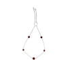 Haus Of Brilliance .925 Sterling Silver Bezel Set Red Garnet 5 Station Adjustable Bolo Bracelet In White