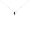 Haus Of Brilliance .925 Sterling Silver Blue Diamond Broken Heart Pendant Necklace In White