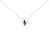 Haus Of Brilliance .925 Sterling Silver Blue Diamond Broken Heart Pendant Necklace In Metallic