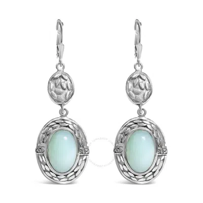 HAUS OF BRILLIANCE HAUS OF BRILLIANCE .925 STERLING SILVER CHALCEDONY DIAMOND ACCENT DROP AND DANGLE EARRING (K-L COLOR