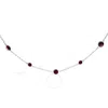Haus Of Brilliance .925 Sterling Silver Checkerboard Cut Red Garnet Bezel Station Necklace - 22" Inc