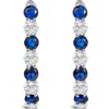 Haus Of Brilliance .925 Sterling Silver Created Blue And White Sapphire Hoop Earrings In Metallic