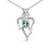 Haus Of Brilliance .925 Sterling Silver Created Blue Topaz Angel Pendant Necklace In White