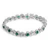 Haus Of Brilliance .925 Sterling Silver Created Emerald And Diamond Twist S Link Bracelet In Metallic