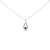 Haus Of Brilliance .925 Sterling Silver Created Red Ruby And White Sapphire Pear Shaped Pendant Neck In Metallic