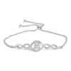 Haus Of Brilliance .925 Sterling Silver Created White Sapphire Knotted Twist Bolo Bracelet In White