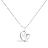 Haus Of Brilliance .925 Sterling Silver Cursive Mom Heart Diamond Accent Pendant Necklace