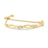 Haus Of Brilliance .925 Sterling Silver Diamond Accent Alternating Swirl Link Bolo Bracelet In Yellow