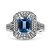 Haus Of Brilliance .925 Sterling Silver Diamond Accent And 8x6 Mm Emerald-shape Blue Topaz Ring In White