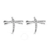 Haus Of Brilliance .925 Sterling Silver Diamond Accent Dragonfly Stud Earrings In White