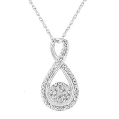 Haus Of Brilliance .925 Sterling Silver Diamond Accent Infinity 18" Pendant Necklace In White