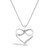 Haus Of Brilliance .925 Sterling Silver Diamond Accent Infinity Heart Love Pendant Necklace In White