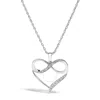 Haus Of Brilliance .925 Sterling Silver Diamond Accent Infinity Heart Love Pendant Necklace In White