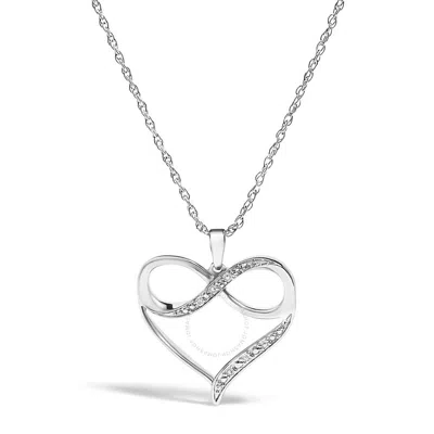 Haus Of Brilliance .925 Sterling Silver Diamond Accent Infinity Heart Love Pendant Necklace In White