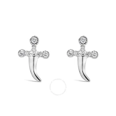 Haus Of Brilliance .925 Sterling Silver Diamond Accent Knife Earrings (h-i Color