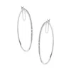 Haus Of Brilliance .925 Sterling Silver Diamond Accent Medium Sized Hoops Earrings In White