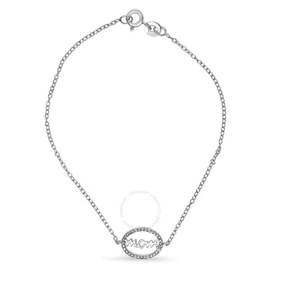 Haus Of Brilliance .925 Sterling Silver Diamond Accent Mom Charm Bracelet In White