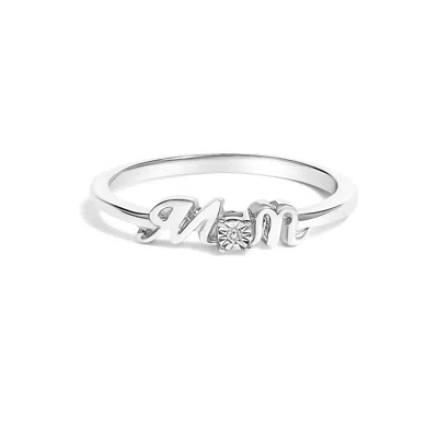 Haus Of Brilliance .925 Sterling Silver Diamond Accent "mom" Ring In White