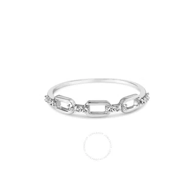 Haus Of Brilliance .925 Sterling Silver Diamond Accent Paperclip Band Ring (i-j Color In White