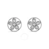Haus Of Brilliance .925 Sterling Silver Diamond Accent Star And Wheel Milgrain Style Stud Earrings In White