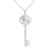 Haus Of Brilliance .925 Sterling Silver Diamond Accent Zodiac Key 18" Pendant Necklace In Metallic