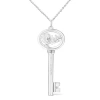 Haus Of Brilliance .925 Sterling Silver Diamond Accent Zodiac Key 18" Pendant Necklace